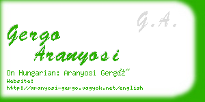 gergo aranyosi business card